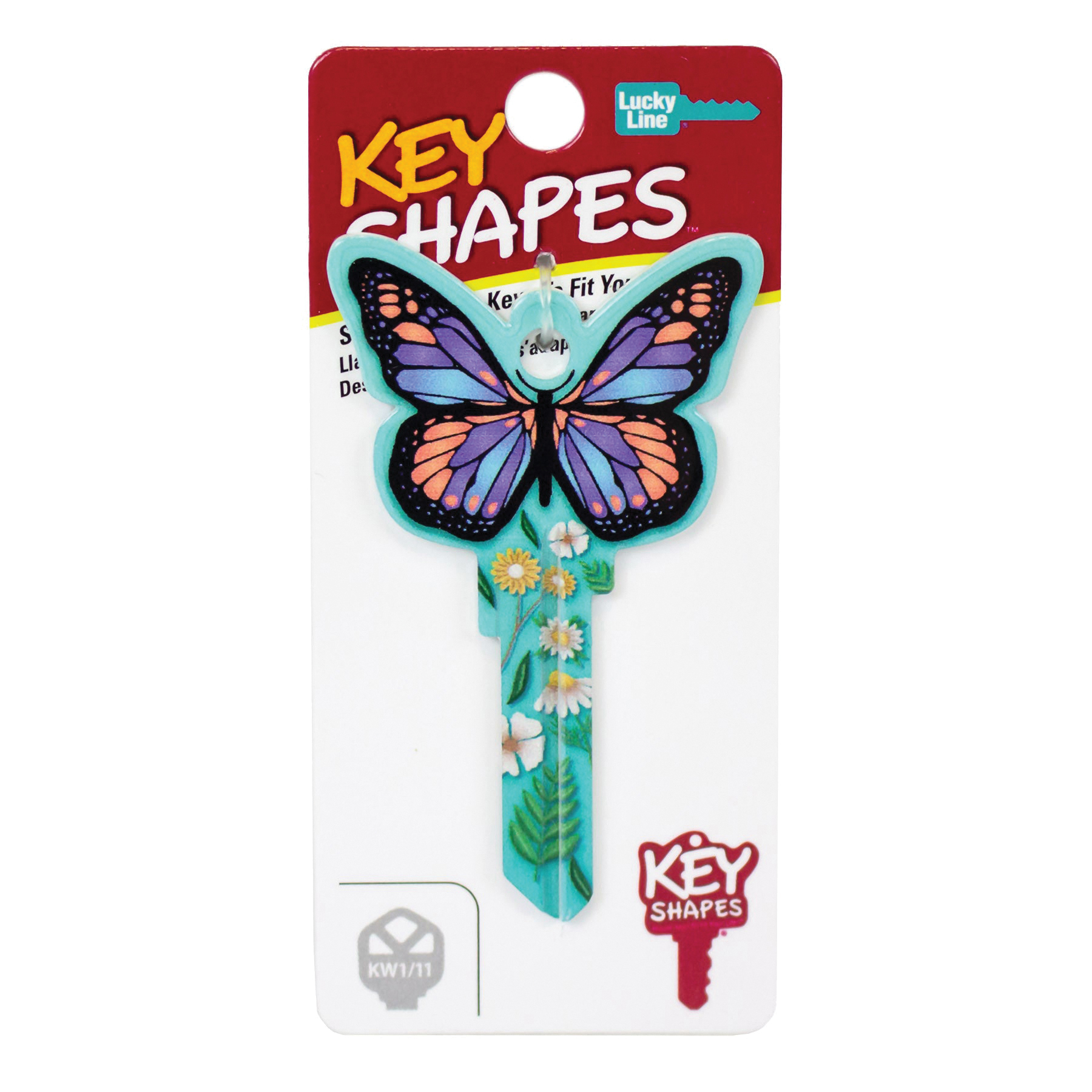Lucky Line Key Shapes B147K Key Blank, Butterfly, Brass, Enamel-Coated, KW1 Key Number - 5