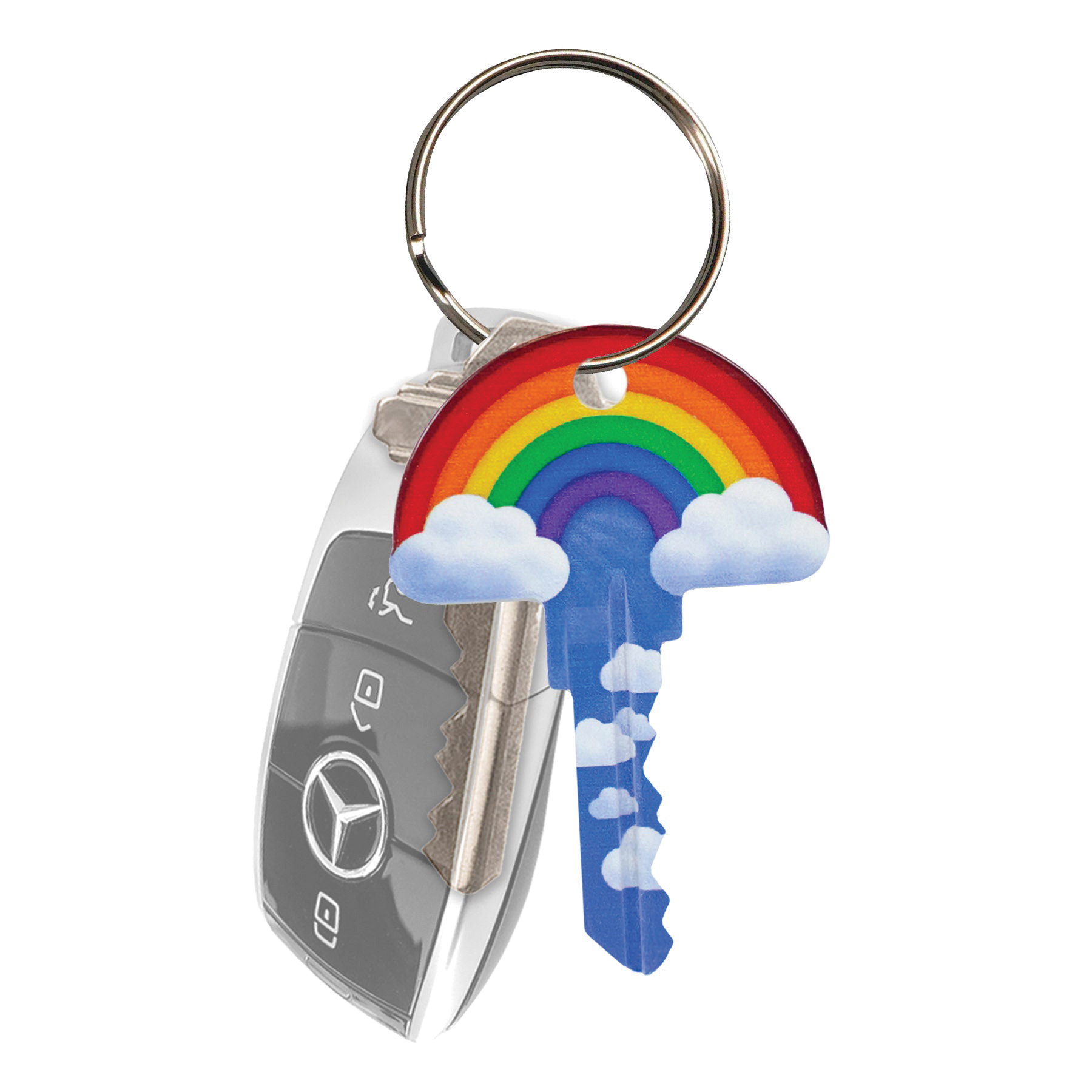 Lucky Line Key Shapes B148S Key Blank, Rainbow, Brass, Enamel-Coated, SC1 Key Number - 3