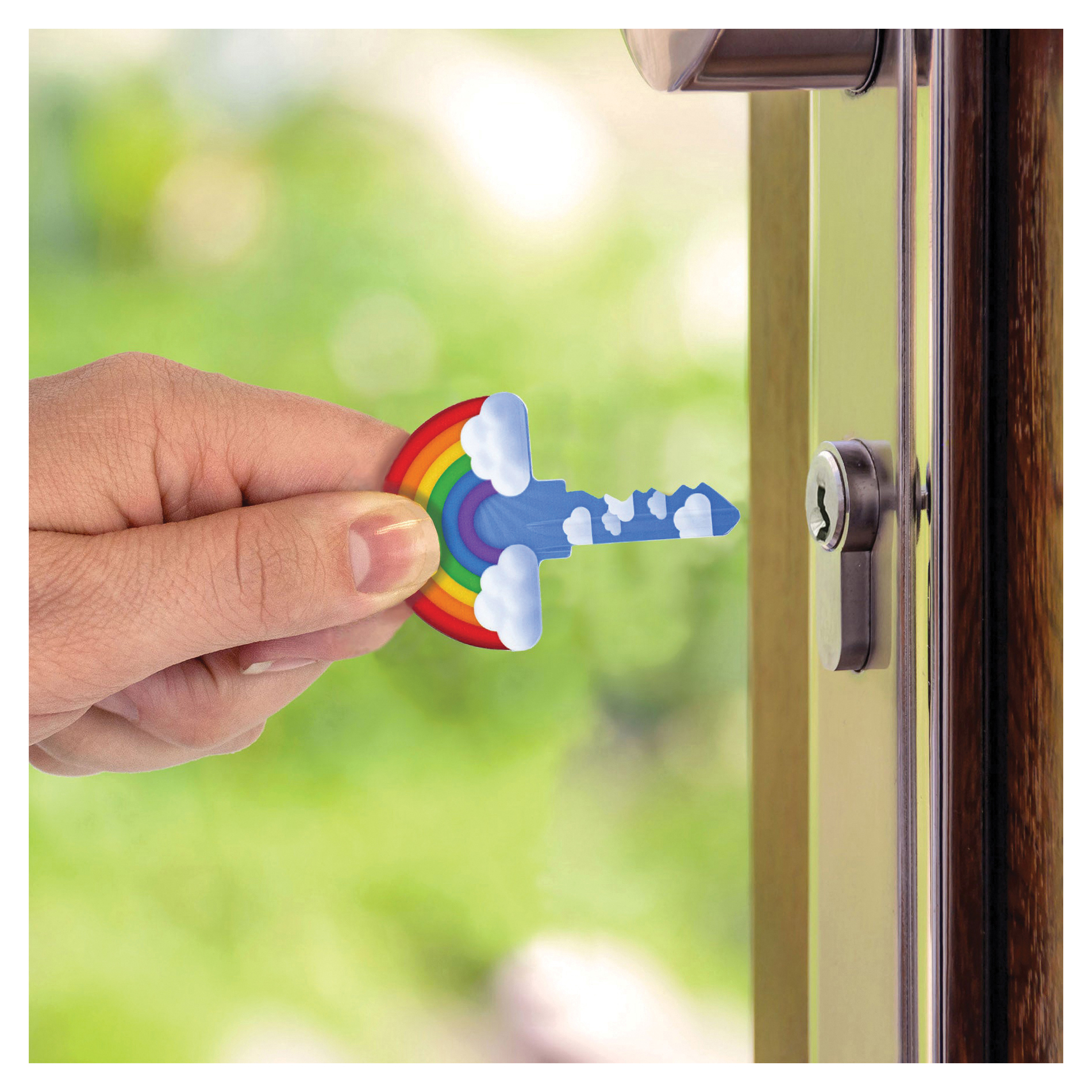 Lucky Line Key Shapes B148S Key Blank, Rainbow, Brass, Enamel-Coated, SC1 Key Number - 4