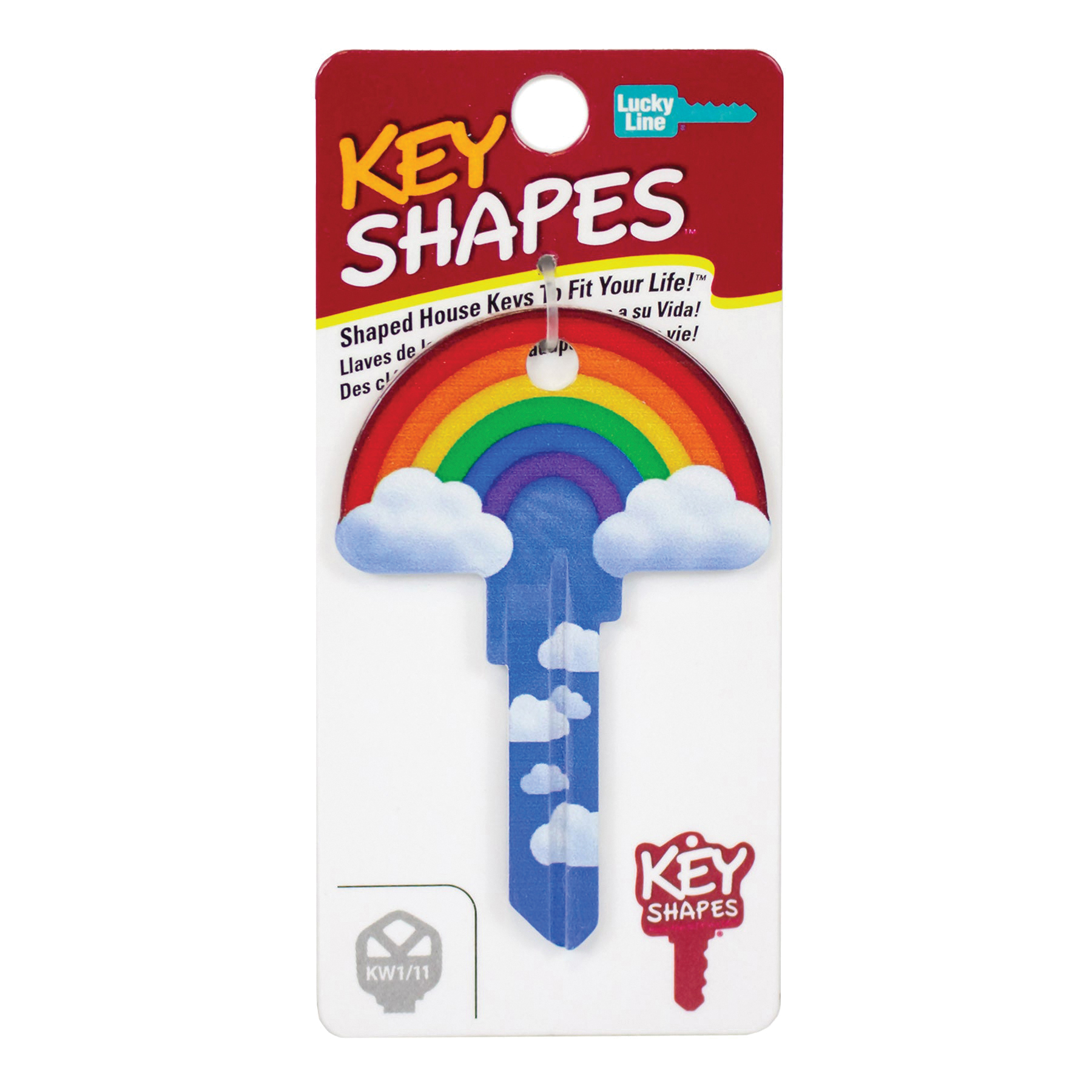 Lucky Line Key Shapes B148S Key Blank, Rainbow, Brass, Enamel-Coated, SC1 Key Number - 5