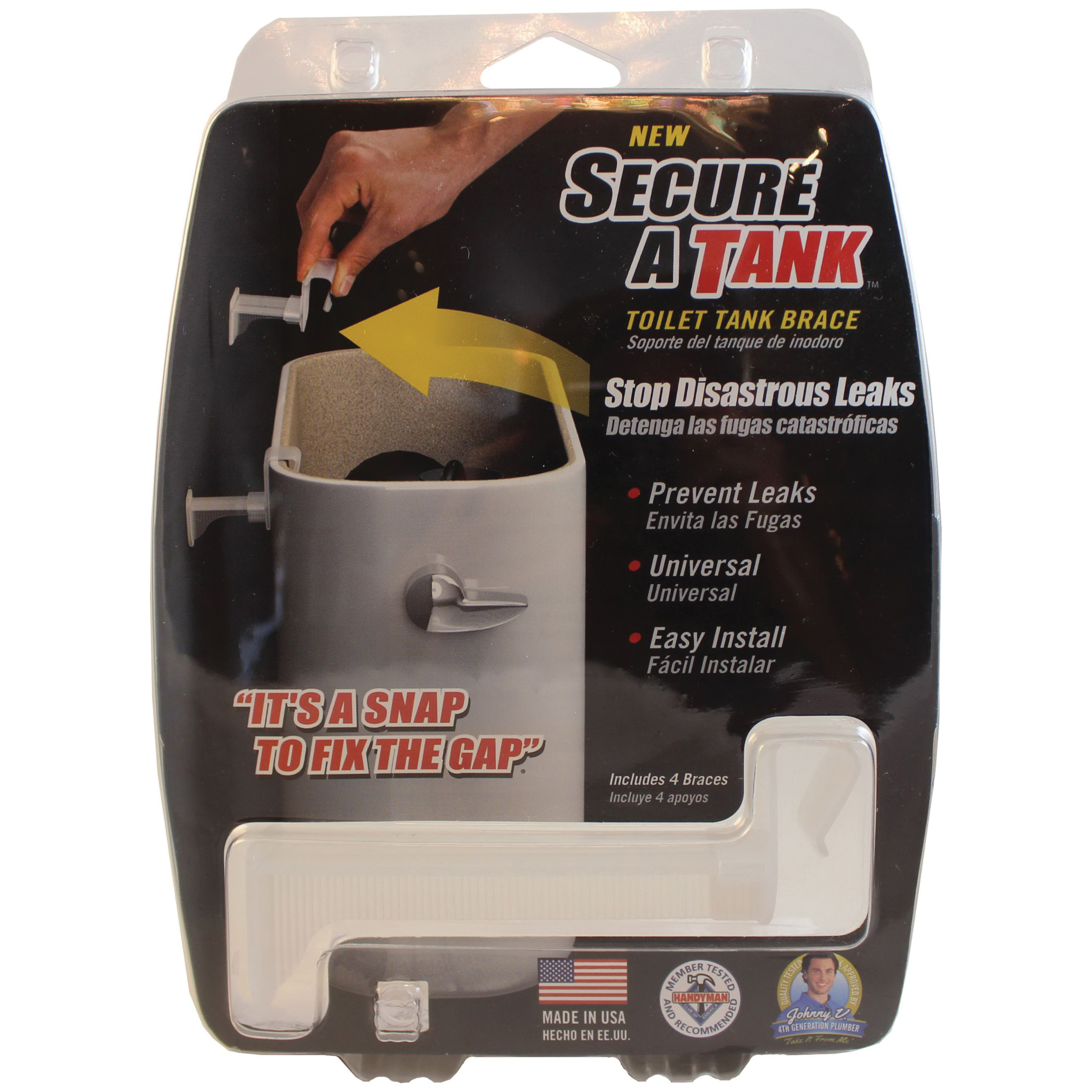 Toilet Tank Brace, Secure A Tank, White - 2