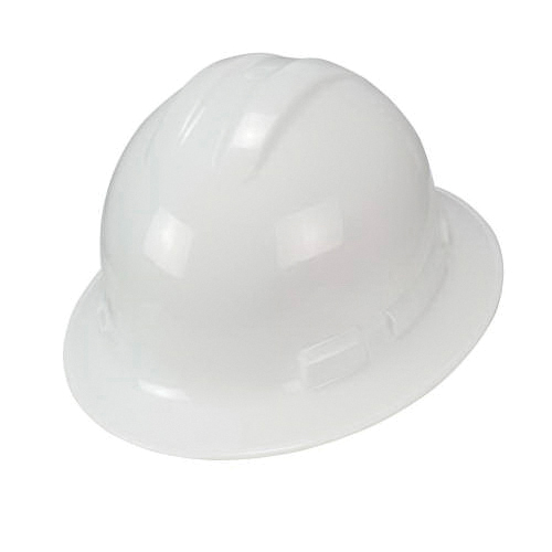 DeWALT DPG11FB-W Full Brim Hard Hat, One Size, 6-Point Suspension, Polyethylene Shell, White, Class: E, G - 1