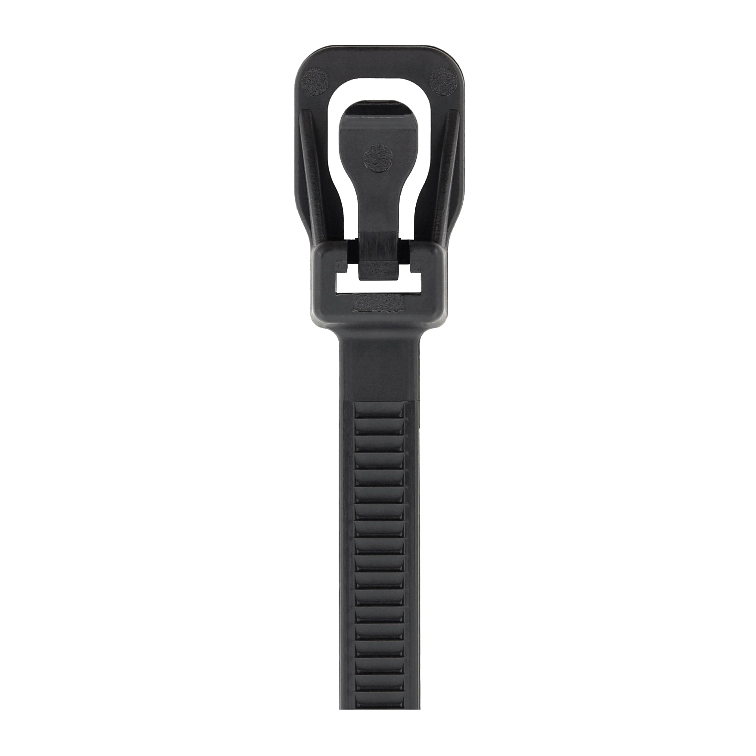 Cable Tie, Retyz, 1.49 in Max Bundle Dia, Pull Tab Release Locking, Nylon 6/6, UV Black, 20/PK - 2