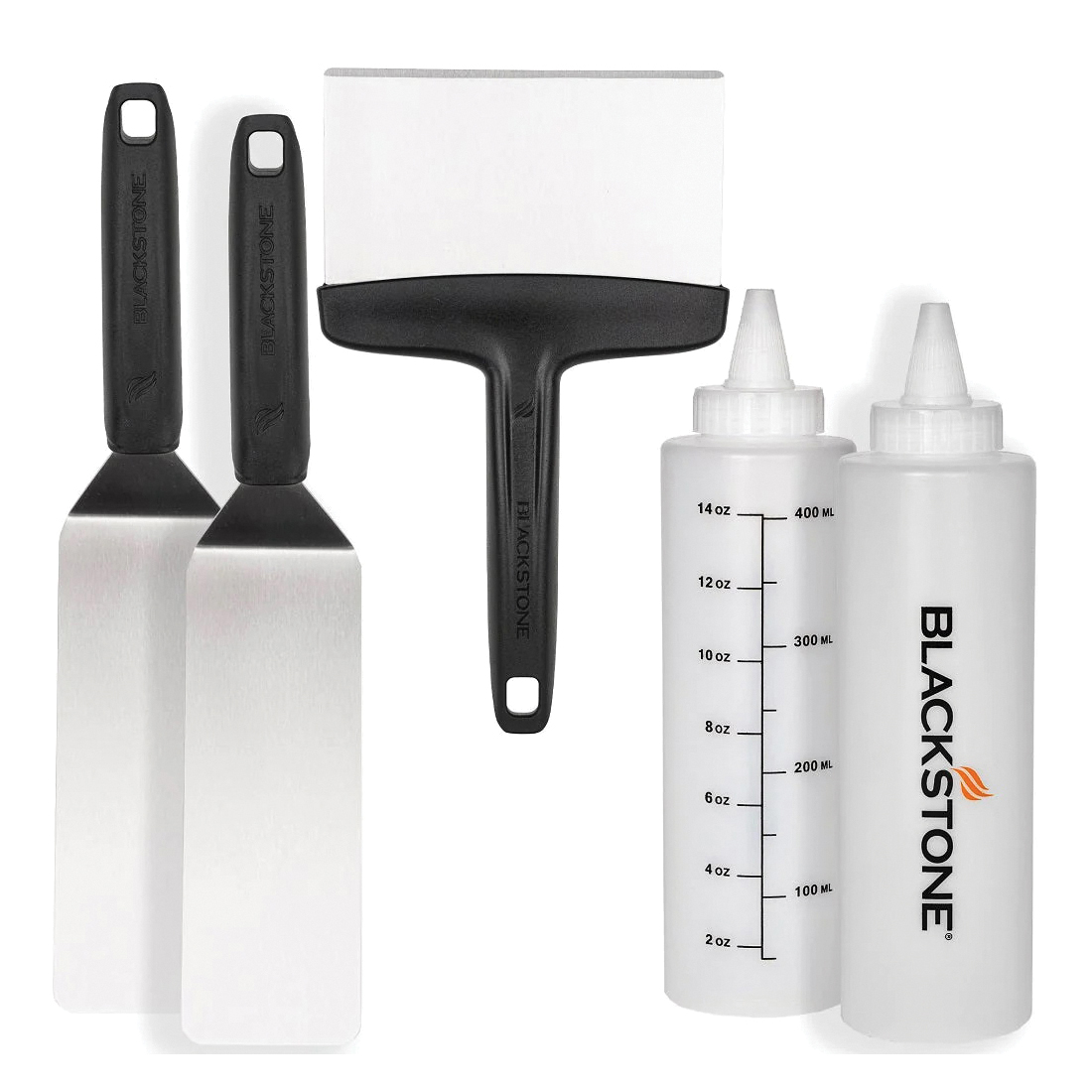 5230 Griddle Essential Kit, Straight Handle, Squeeze Bottles, Scraper, Extra-long Spatulas