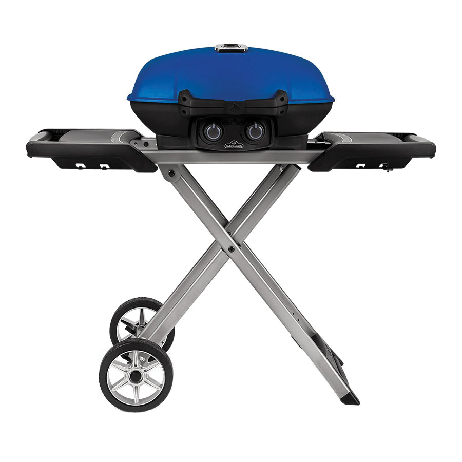 TRAVELQ 285X Series TQ285X-BL-1 Portable Gas Grill, 12,000 Btu, Liquid Propane, 2-Burner, Blue