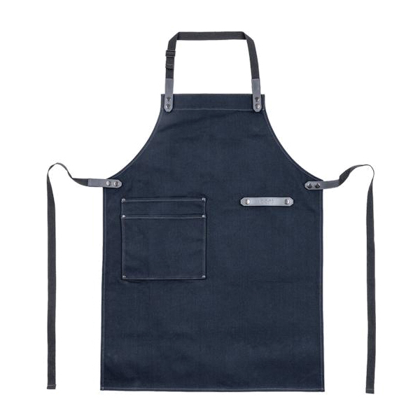 UU-P09800 Pizzaiolo Apron, 3-Pocket, Leather, Black