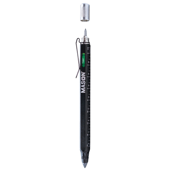 MASON 59415 Builders Tool Kit, Black, 5.8 in L, Metal Barrel - 2
