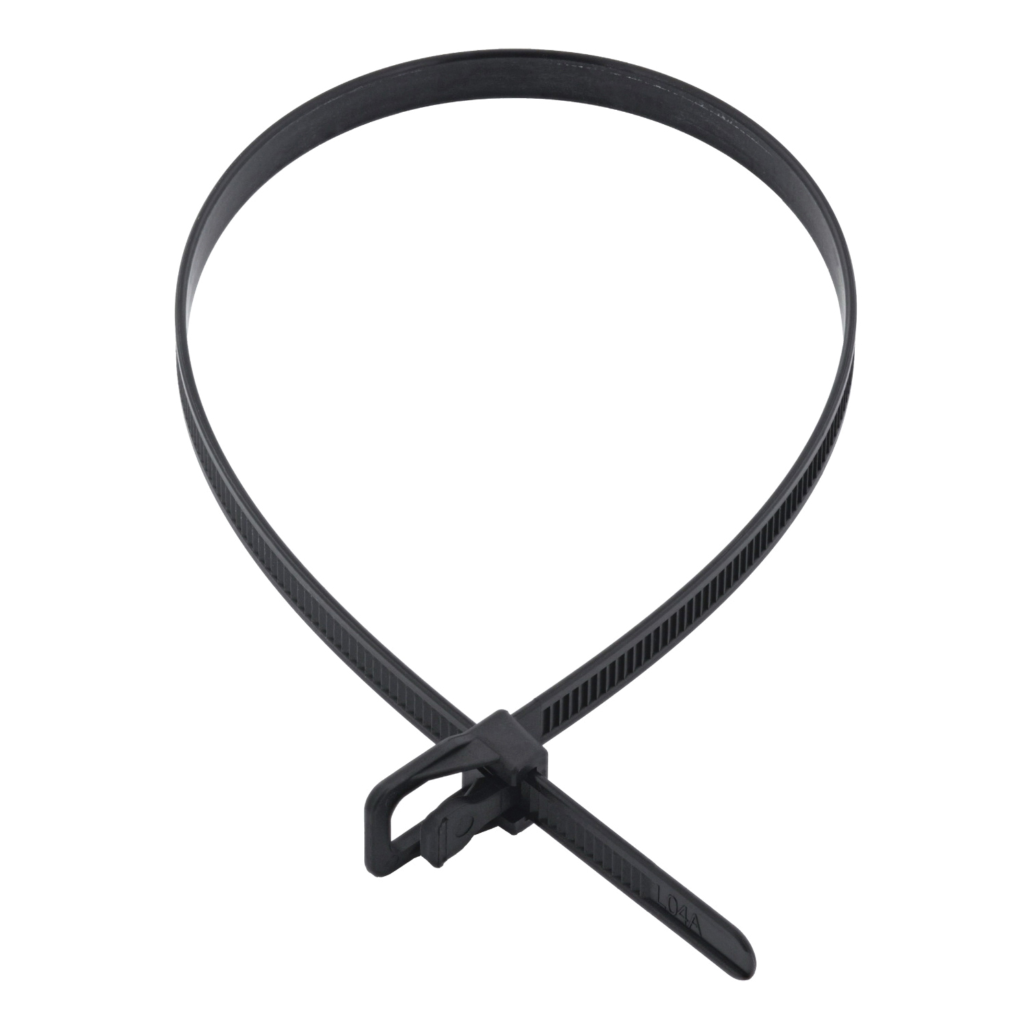 Cable Tie, Retyz, 3.93 in Max Bundle Dia, Pull Tab Release Locking, Nylon 6/6, UV Black - 5