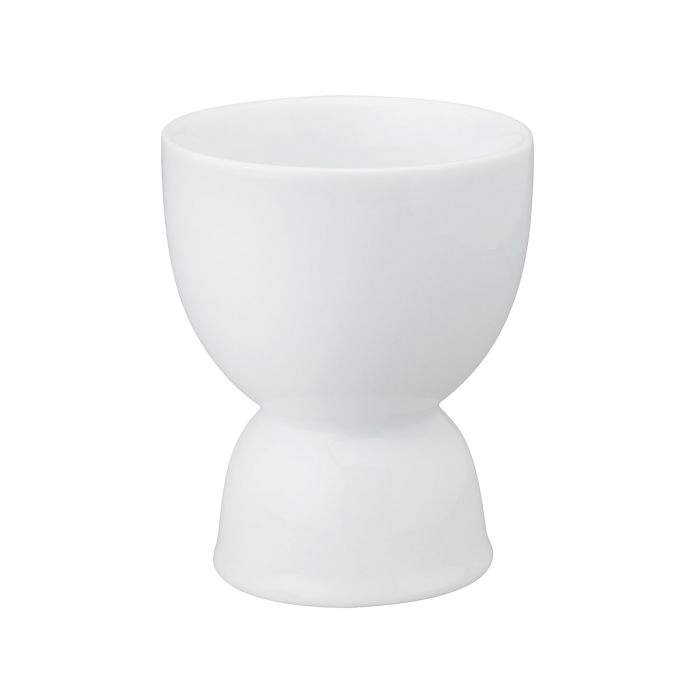 HIC 400220 Double Egg Cup, 2-1/2 in Dia, 3-1/4 in H, Porcelain, White
