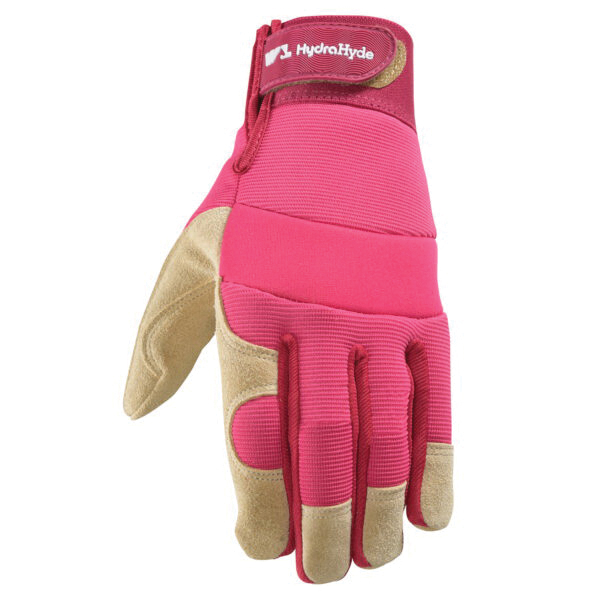 3268-M Gloves, Women's, M, Adjustable Wrist Cuff, Spandex Back, Neoprene Lining, Pink/Purple