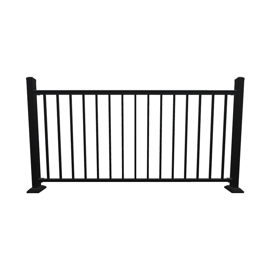 53140708 Railing Panel, 6 ft OAL, 40 in OAH, Steel Rail, Black Sand Rail