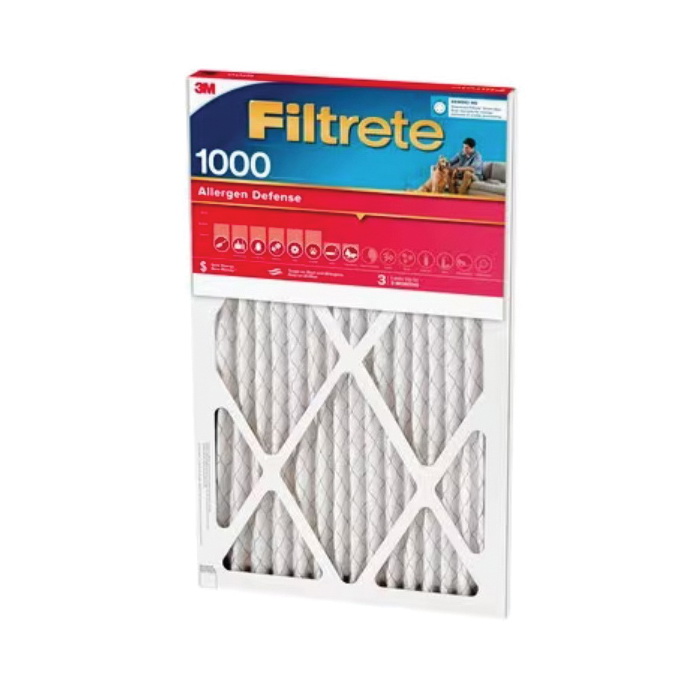 Filtrete Allergen Defense NADP00-2IN-4 Air Filter, 20 in L, 16 in W, 11 MERV, 1000 MPR, Polypropylene Frame