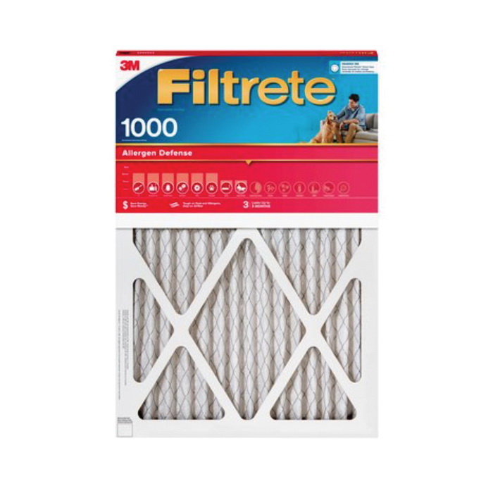 Filtrete Allergen Defense NADP02-2IN-4 Air Filter, 20 in L, 20 in W, 11 MERV, 1000 MPR, Polypropylene Frame