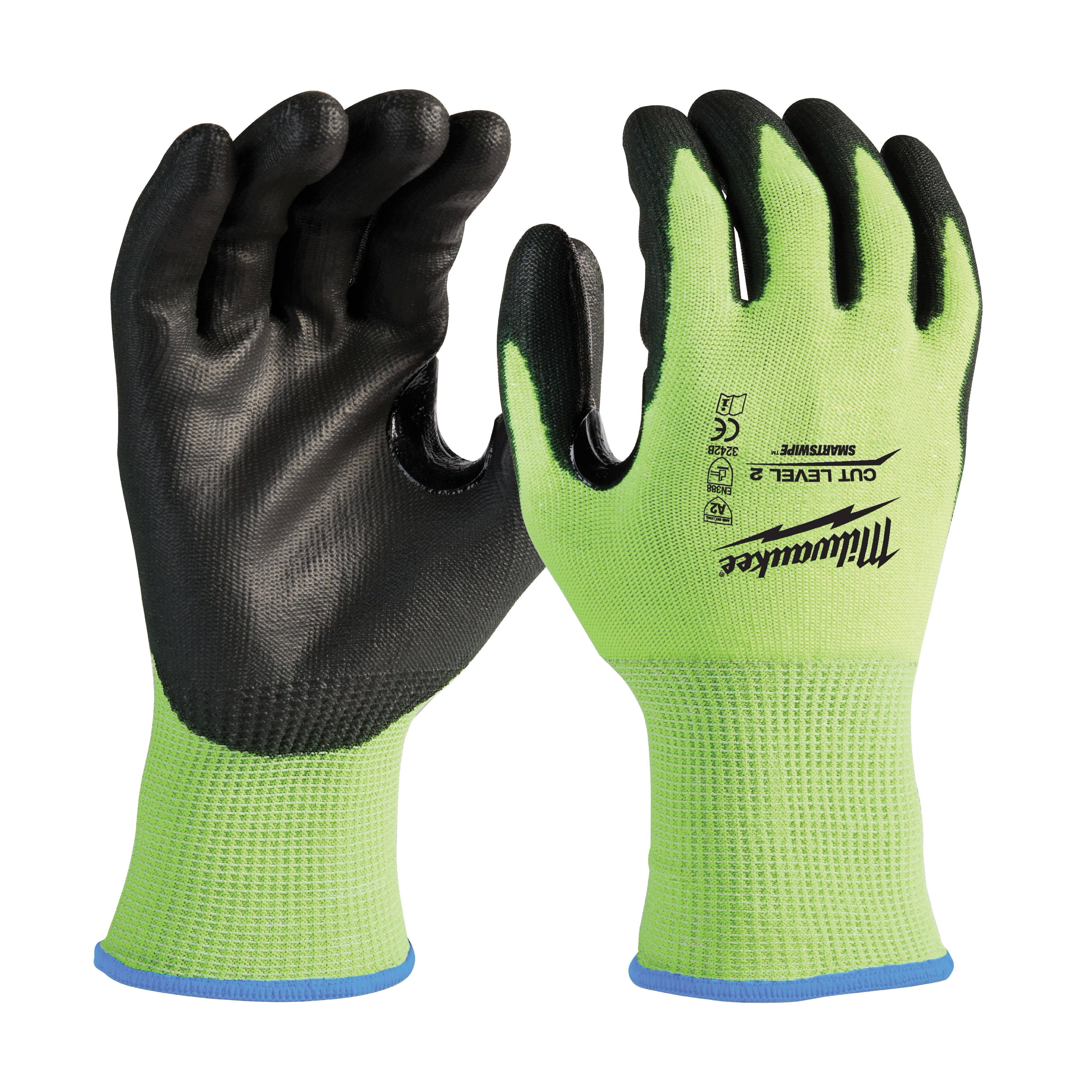 Milwaukee Cut Level 2 Series 48-73-8922 Breathable Dipped Gloves, Unise, L, 10-3/4 in L, Reinforced Thumb - 4