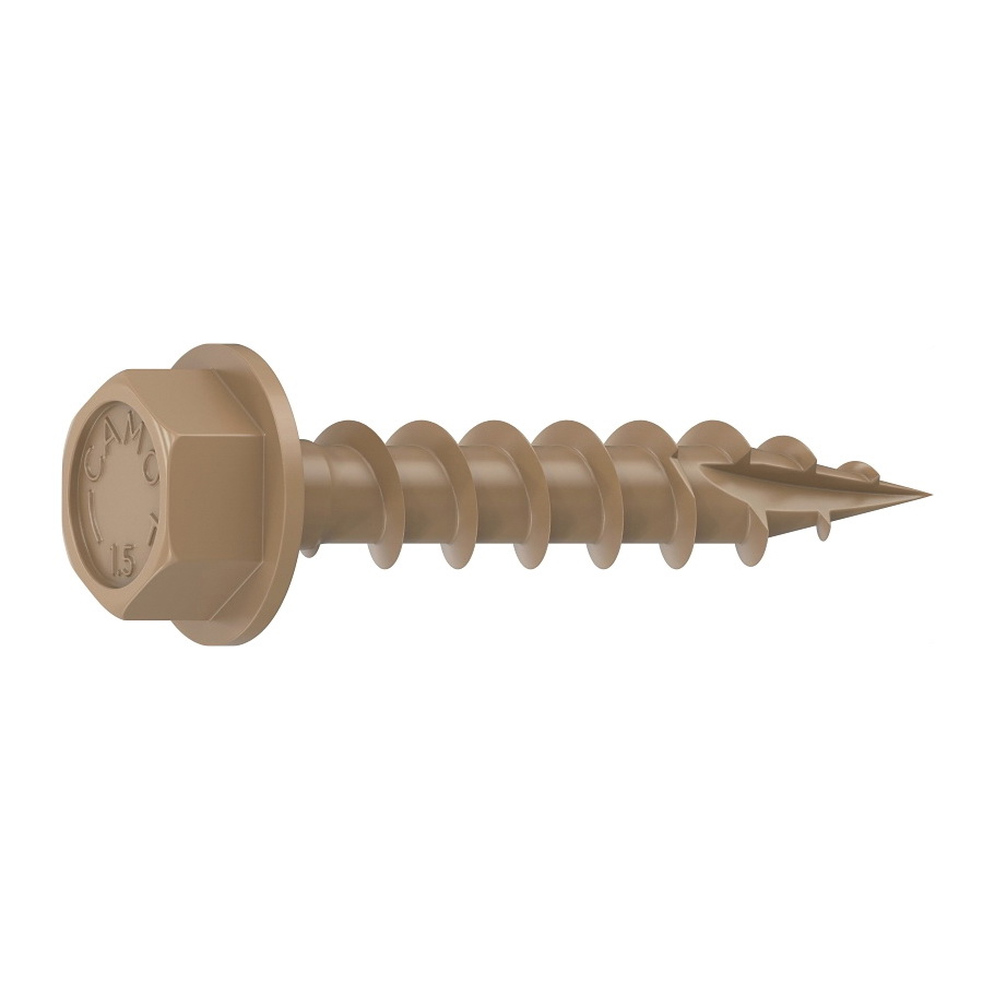 0364090 Structural Screw, 1/4 in Thread, 1-1/2 in L, Hex Head, Hex Drive, Sharp Point, PROTECH Ultra 4 Coated, 25