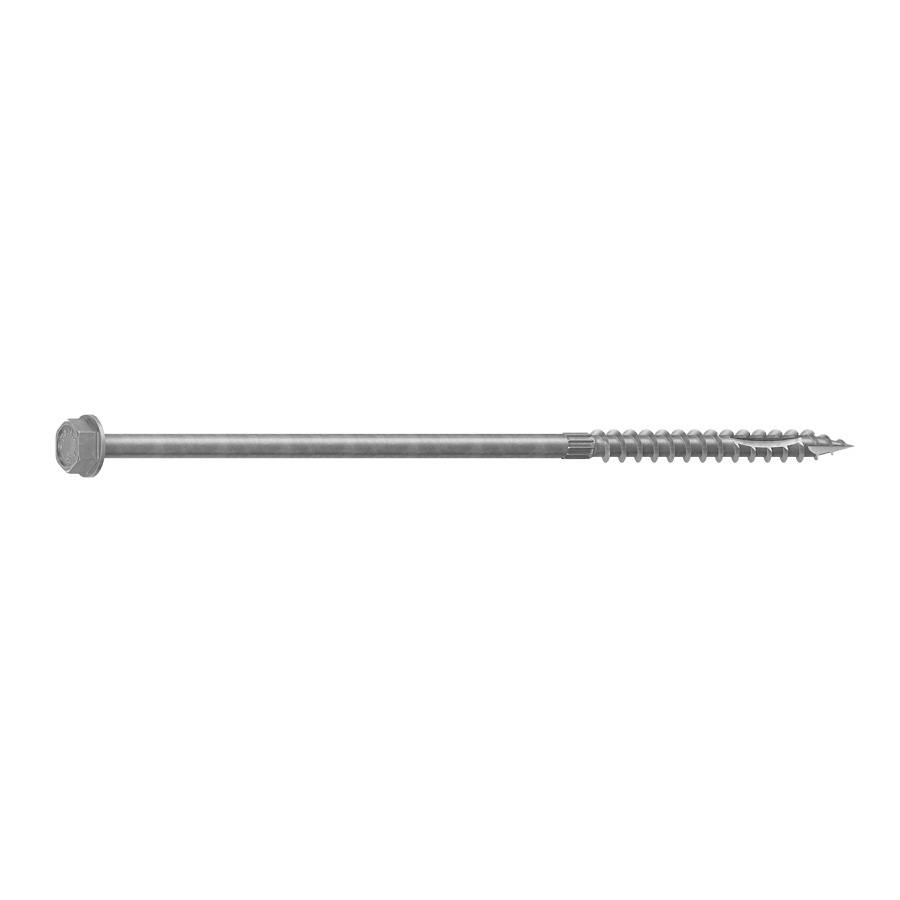 0369264 Structural Screw, 5/16 in Thread, 8 in L, Hex Head, Hex Drive, Sharp Point, Hot-Dipped Galvanized, 50