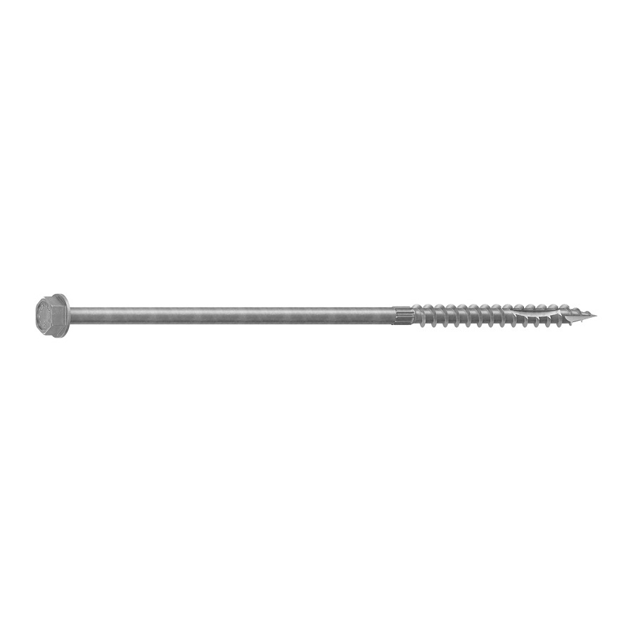 0369260 Structural Screw, 5/16 in Thread, 8 in L, Hex Head, Hex Drive, Sharp Point, Hot-Dipped Galvanized, 10