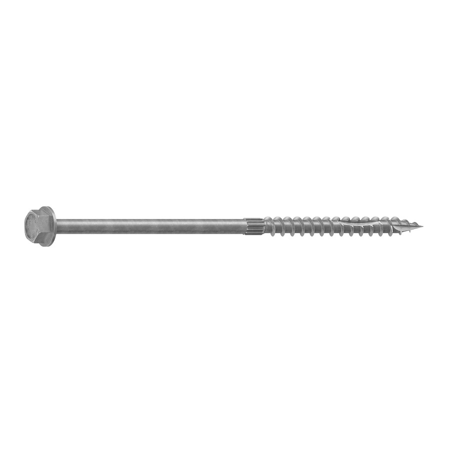 0368249 Structural Screw, 1/4 in Thread, 6 in L, Hex Head, Hex Drive, Sharp Point, Hot-Dipped Galvanized, 250