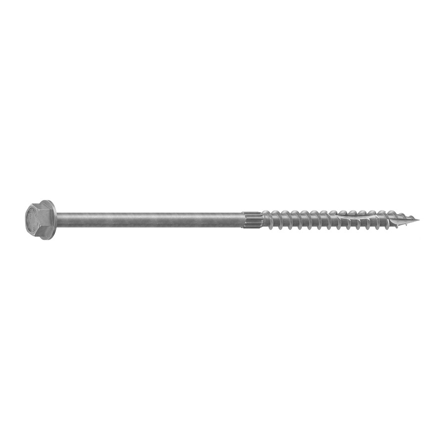 0368244 Structural Screw, 1/4 in Thread, 6 in L, Hex Head, Hex Drive, Sharp Point, Hot-Dipped Galvanized, 50