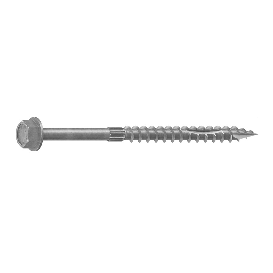 0368204 Structural Screw, 1/4 in Thread, 4 in L, Hex Head, Hex Drive, Sharp Point, Hot-Dipped Galvanized, 50