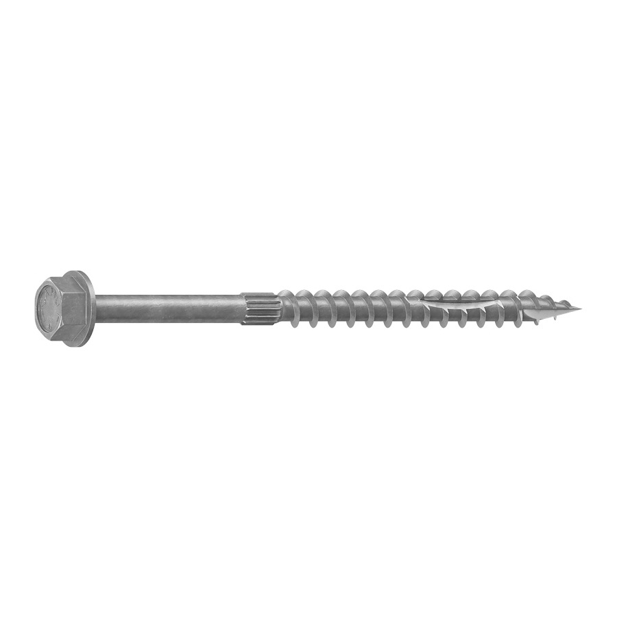 0368200 Structural Screw, 1/4 in Thread, 4 in L, Hex Head, Hex Drive, Sharp Point, Hot-Dipped Galvanized, 10