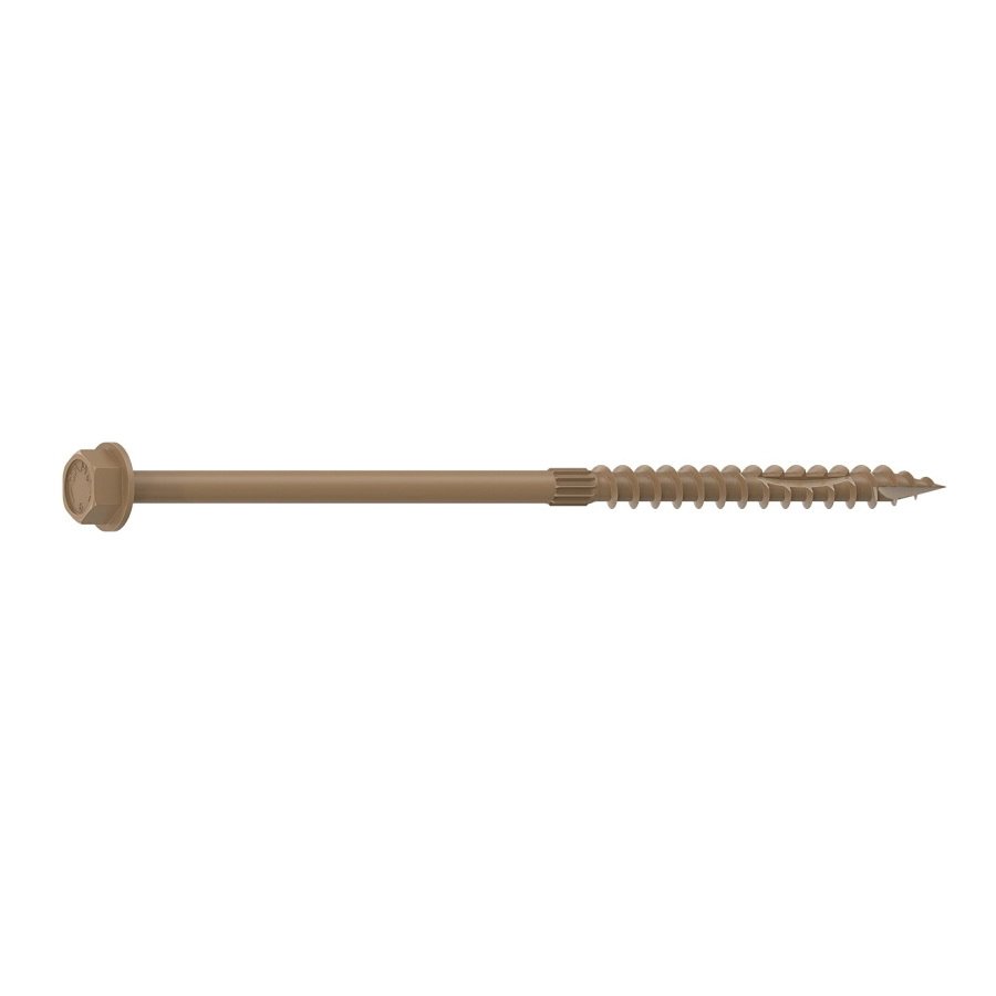 0364240 Structural Screw, 1/4 in Thread, 6 in L, Hex Head, Hex Drive, Sharp Point, PROTECH Ultra 4 Coated, 10