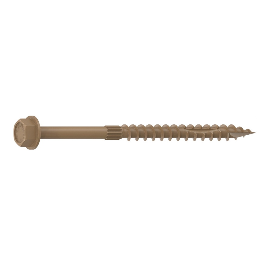 0364200 Structural Screw, 1/4 in Thread, 4 in L, Hex Head, Hex Drive, Sharp Point, PROTECH Ultra 4 Coated, 10