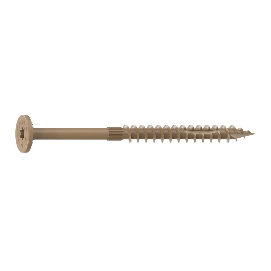 0360204 Structural Screw, 1/4 in Thread, 4 in L, Flat Head, Star Drive, Sharp Point, PROTECH Ultra 4 Coated, 50