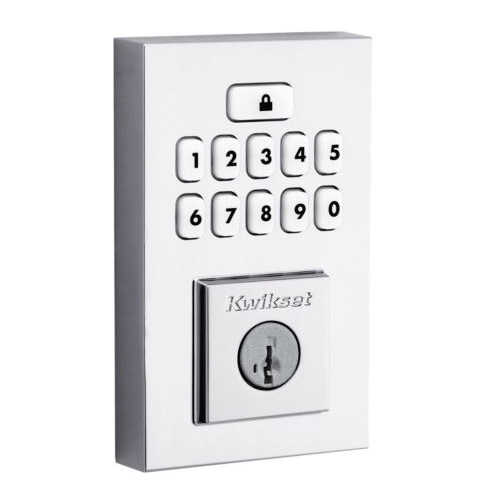 260 Series 9260 CNT 26 SMT RBP Smartcode Deadbolt, 2 Grade, Keyed One-Side Key, Polished Chrome, KW1 Keyway