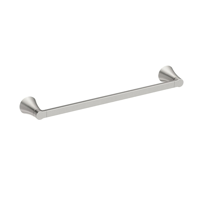 Mikah Series Y0724BN Towel Bar, 24 in L Rod, Zinc, Brushed Nickel, Wall Mounting