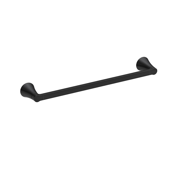 Mikah Series Y0718BL Towel Bar, 18 in L Rod, Zinc, Matte Black, Wall Mounting