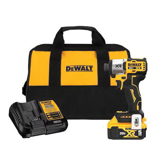 DeWALT XR Series DCF845P1 Impact Driver Kit, Battery Included, 20 V, 5 Ah, 1/4 in Drive, 4200 ipm, 3400 rpm Speed