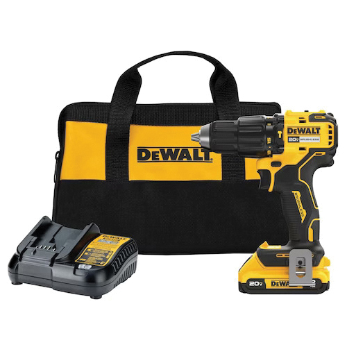 DCD798D1 Cordless Hammer Drill Kit, Battery Included, 20 V, 2 Ah, 1/2 in Chuck, Keyless Chuck