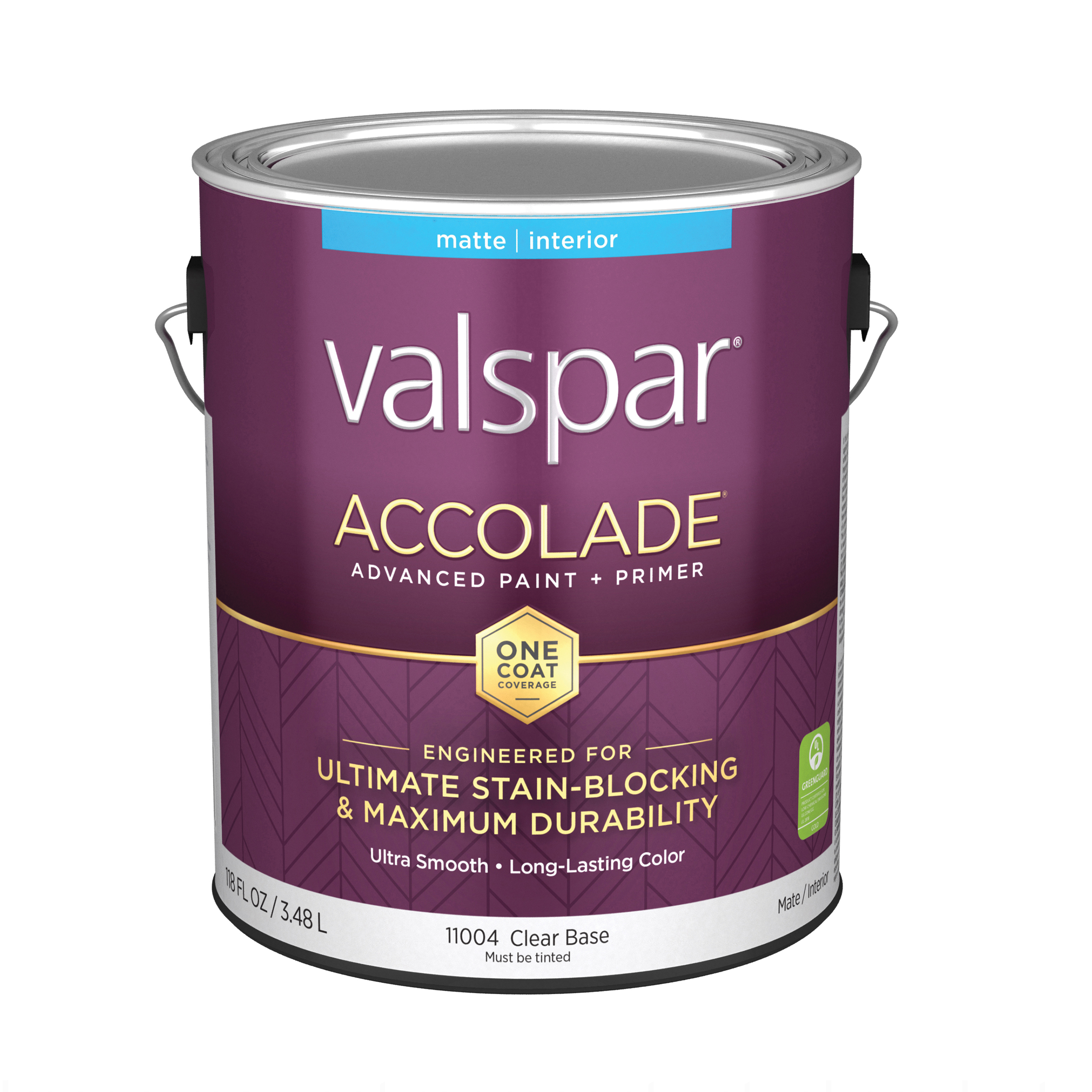 1100 Series 028.0011004.007 Interior Paint and Primer, Tintable Acrylic base, Matte, Clear, 1 gal, Plastic Can