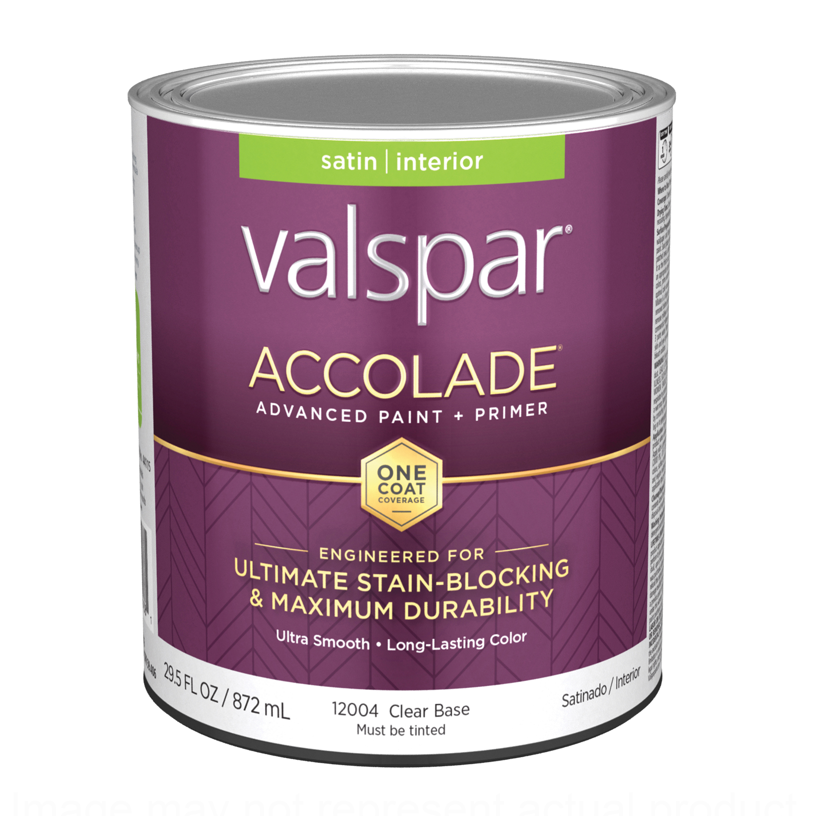 1200 Series 028.0012004.005 Interior Paint and Primer, Water, Satin, Clear, 1 qt Plastic Can