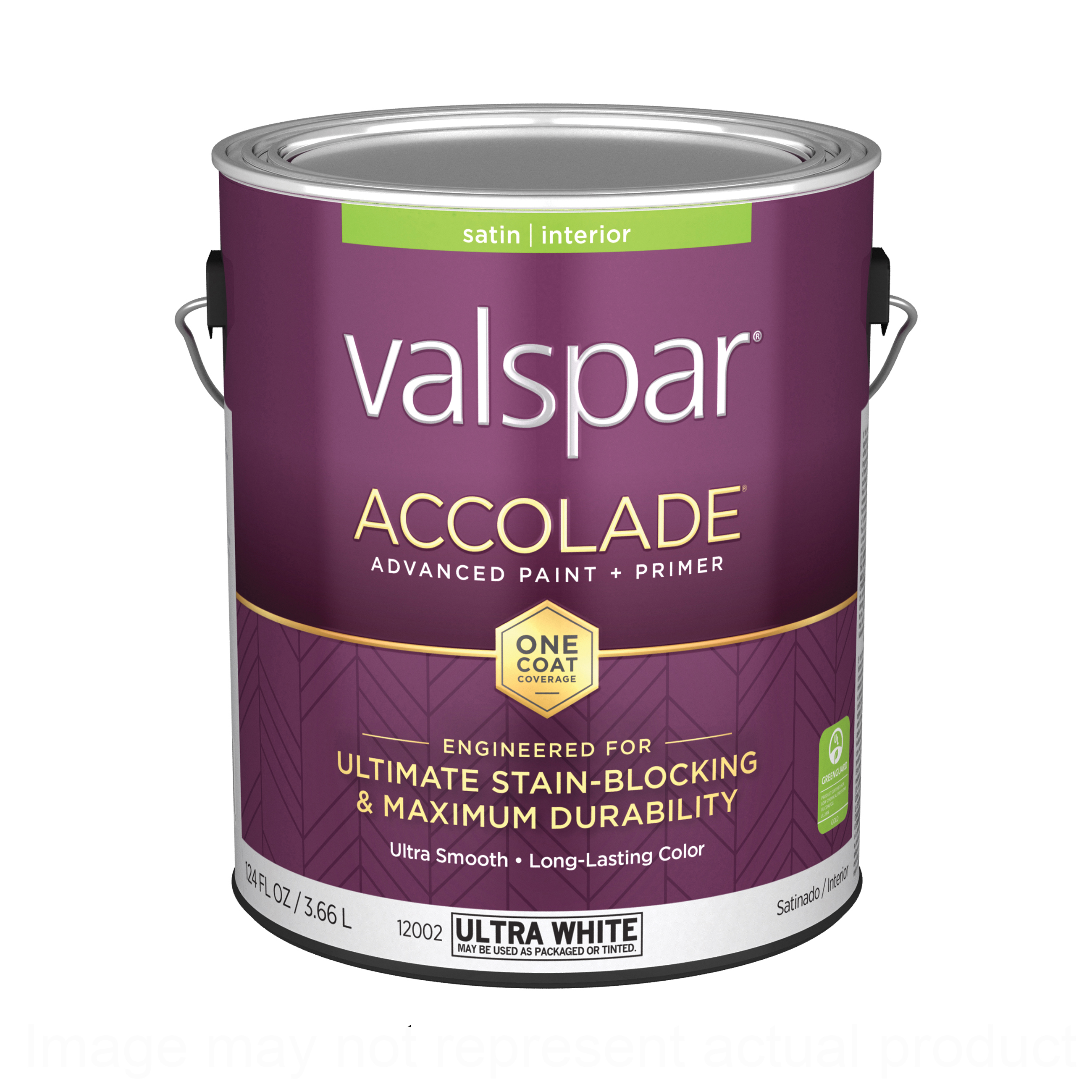 1200 Series 028.0012002.007 Interior Paint and Primer, Acrylic, Satin, Ultra White, 1 gal Plastic Can