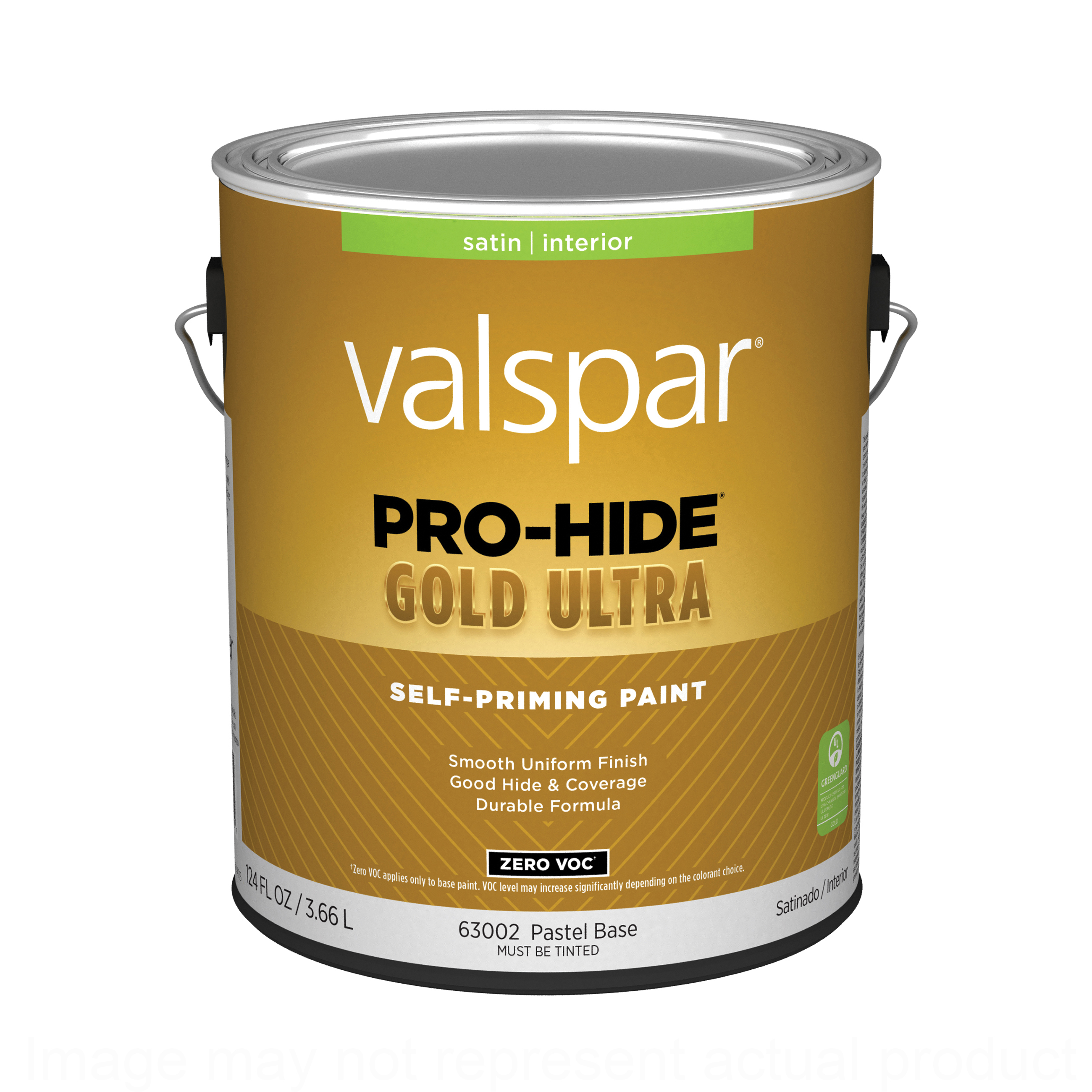 6300 Series 028.0063002.007 Interior Self-Priming Paint, Tintable Pastel Base, Satin, White, 1 gal, Plastic Can