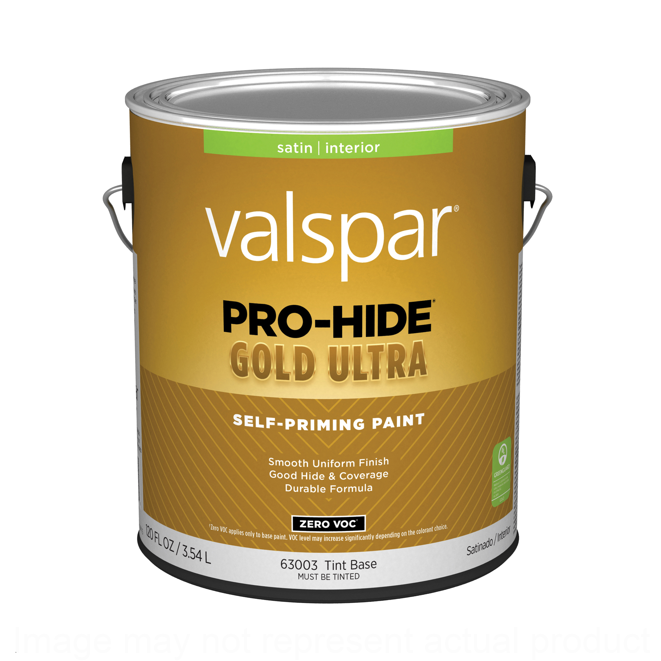 Valspar Pro-Hide Gold Ultra 6300 028.0063003.007 Latex Paint, Acrylic Base, Satin, Tint White, 1 gal
