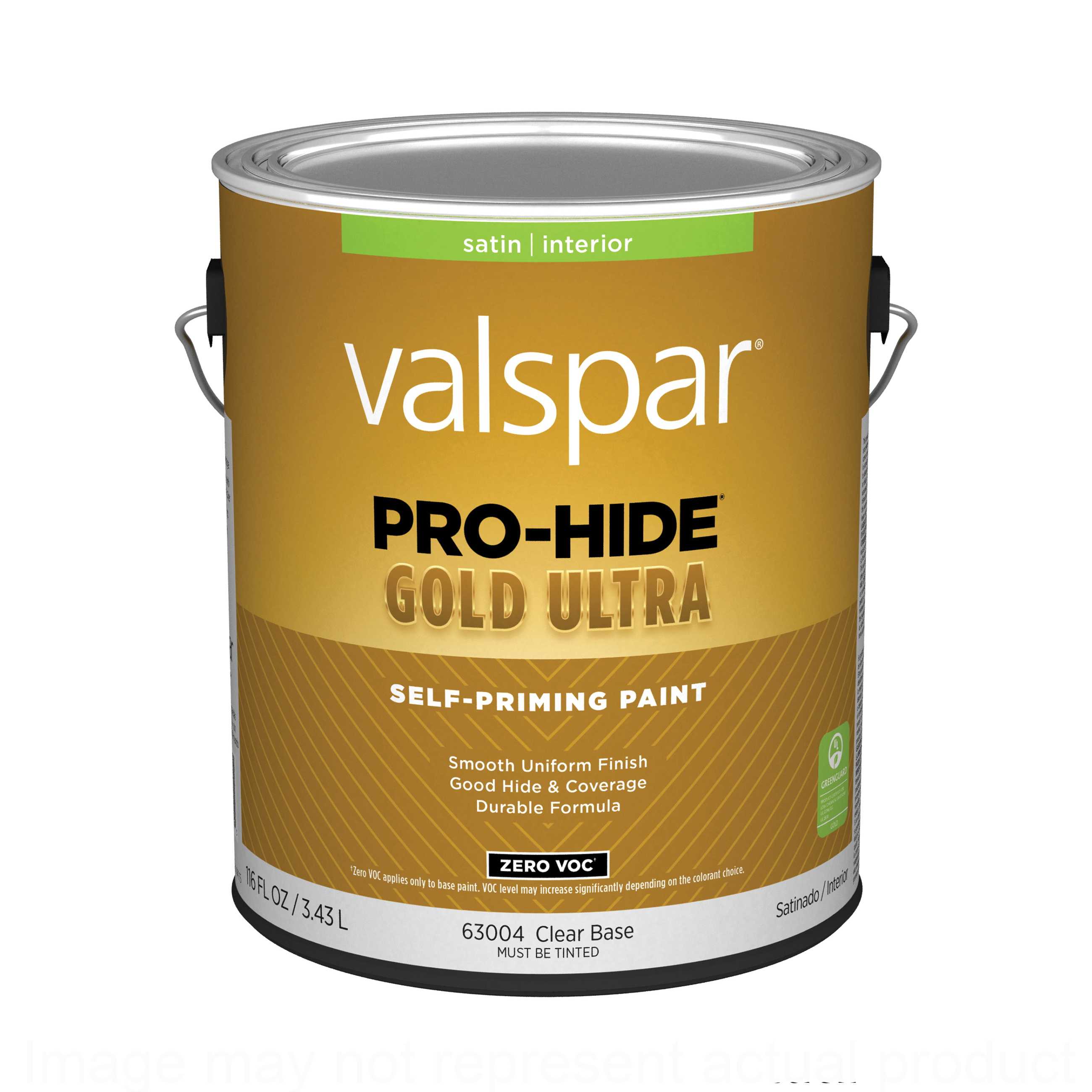 6300 Series 028.0063004.007 Interior Self-Priming Paint, Tintable Acrylic base, Satin, Clear, 1 gal, Plastic Can