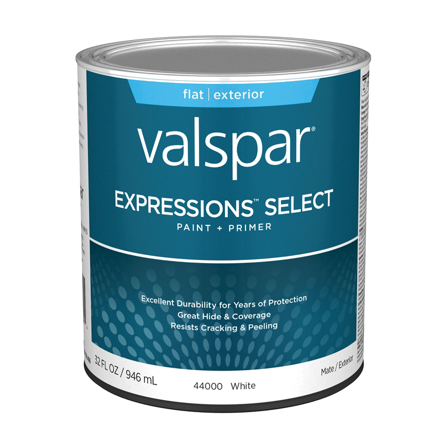 Expressions Select 4400 028.0044000.005 Latex Paint, Acrylic Base, Flat Sheen, White Base, 1 qt