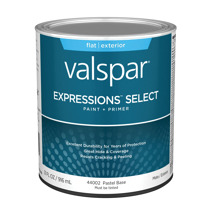 4400 Series 028.0044002.005 Exterior Paint, Pastel, Flat, White, 1 qt Plastic Can