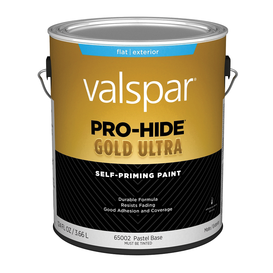 Valspar Pro-Hide Gold Ultra 6500 028.0065002.007 Latex Paint, Acrylic Base, Flat Sheen, Pastel Base, 1 gal