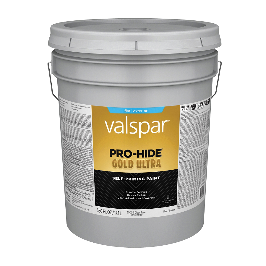 6500 Series 028.0065003.008 Exterior Self-Priming Paint, Water, Flat, Clear, 5 gal Plastic Pail
