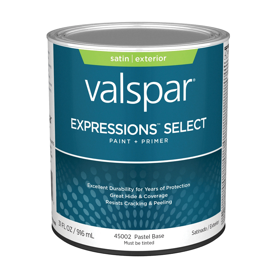 4500 Series 028.0045002.005 Exterior Paint, Pastel, Satin, White, 1 qt Plastic Can