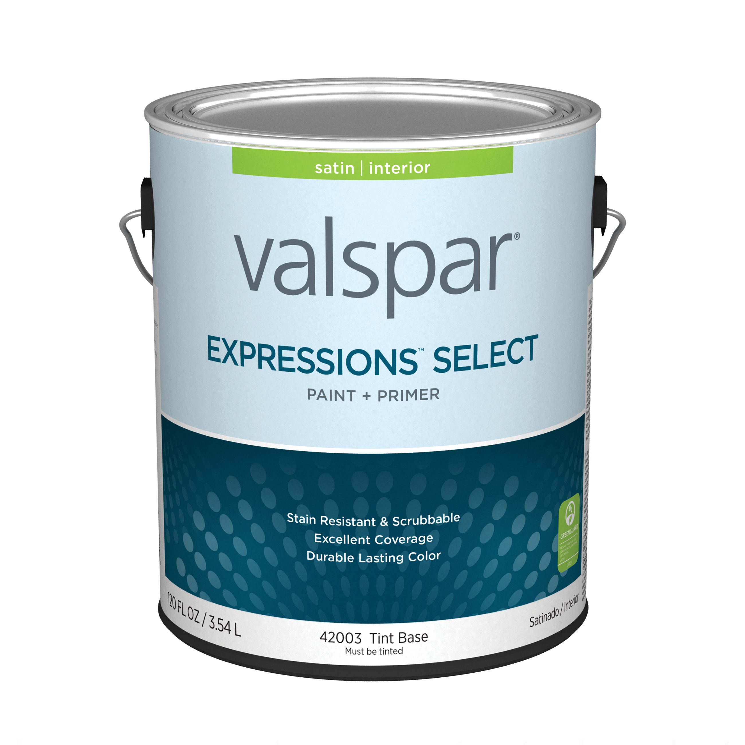 4200 Series 028.0042003.007 Interior Paint and Primer, Tint, Satin, White, 1 gal Plastic Can