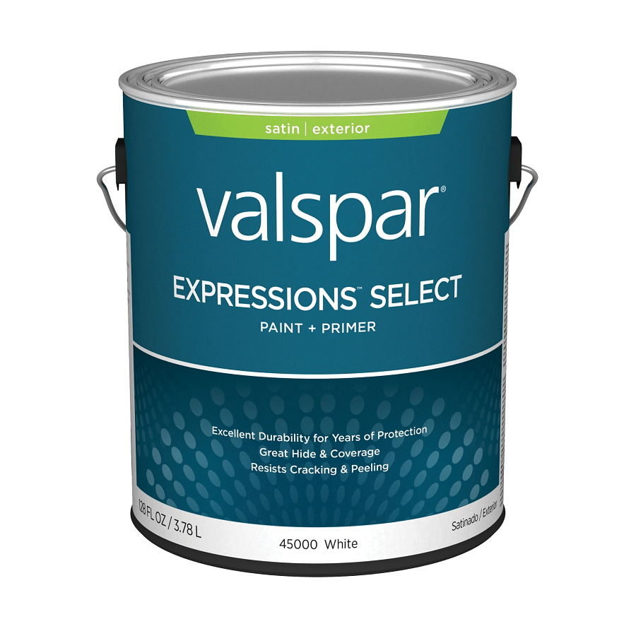 4500 Series 028.0045000.007 Exterior Paint, Acrylic, Satin, White, 1 gal Plastic Can