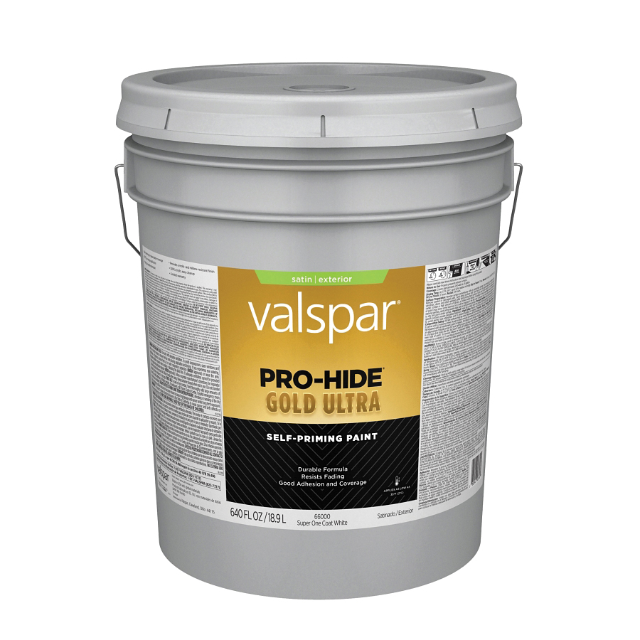 6600 Series 028.0066000.008 Exterior Self-Priming Paint, Acrylic, Satin, Super One Coat White, 5 gal