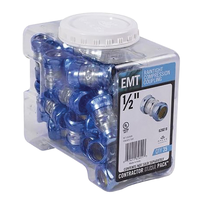 62601B Raintight Coupling, 1/2 in Compression, Steel