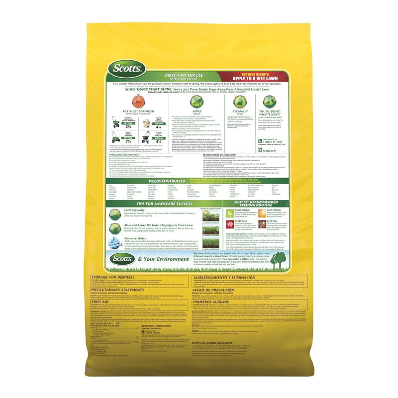Scotts Turf Builder 25039A Weed and Feed Fertilizer, 11.32 lb Bag, Granular - 2