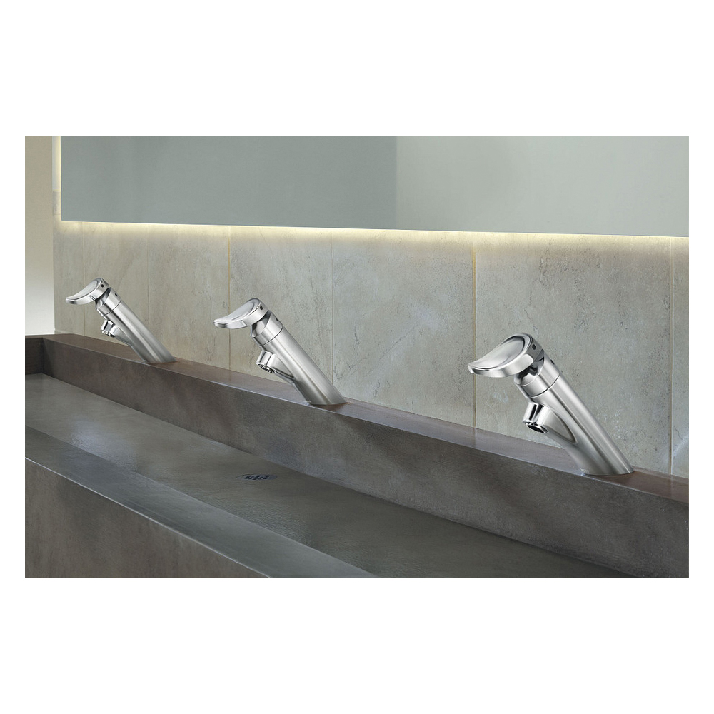 Moen M-PRESS 8894 Metering Lavatory Faucet, 0.5 gpm, 1-Handle, Brass, Chrome-Plated, Lever Handle - 2